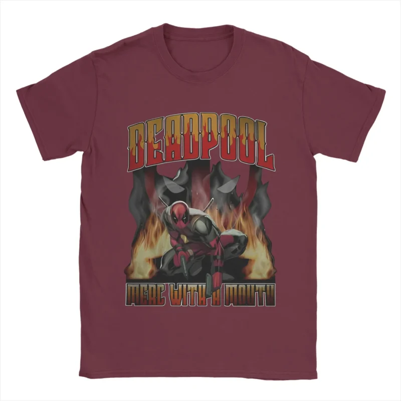 Deadpool "Merc with a Mouth" Action Flames T-Shirt - Image 8