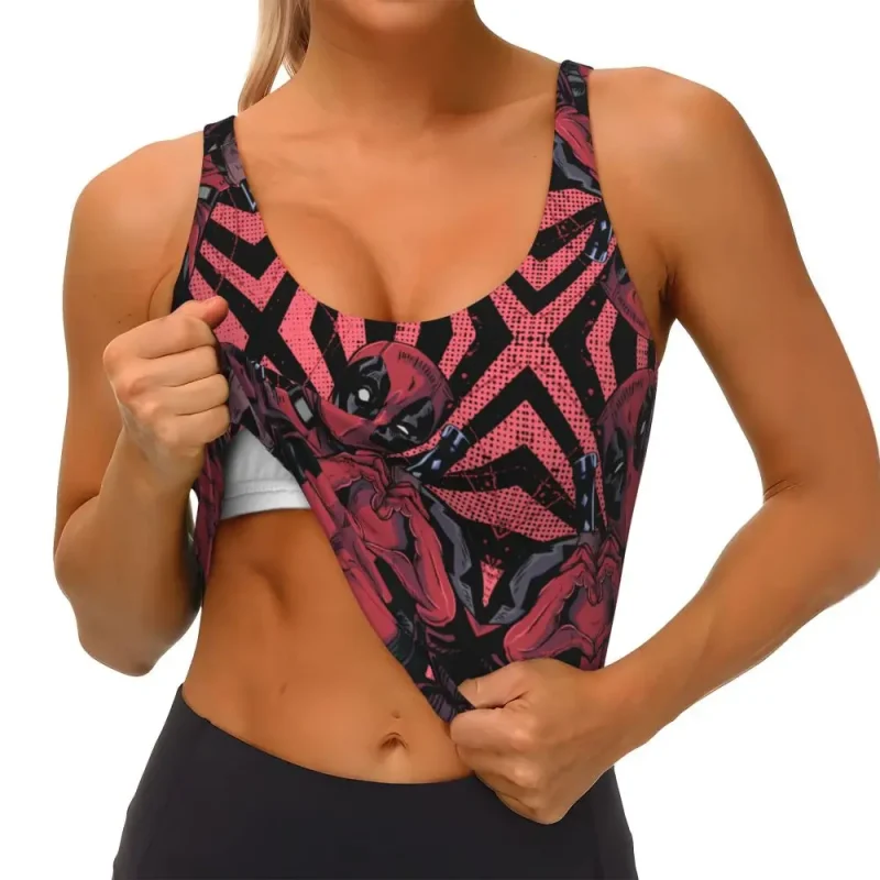 Deadpool Heart Hands Crop Top - Image 5