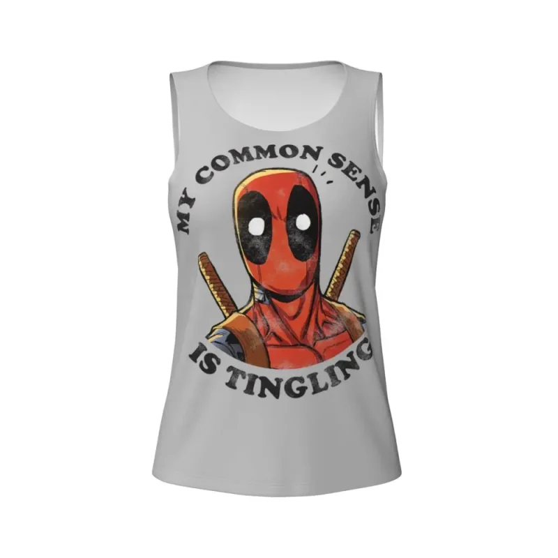 "My Common Sense is Tingling" Deadpool Tank Top - Image 4
