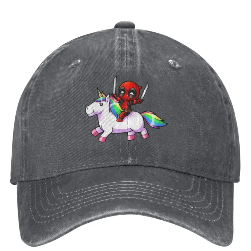 Deadpool Riding Unicorn Baseball Cap - Whimsical Merc Style - Image 7