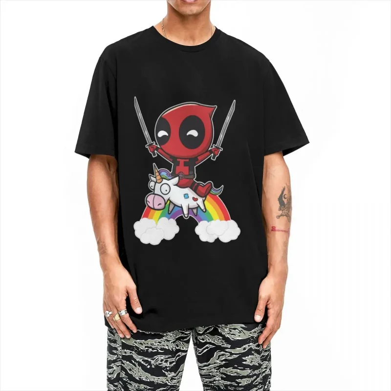 Deadpool Riding a Unicorn T-Shirt: A Rainbow of Madness - Image 3