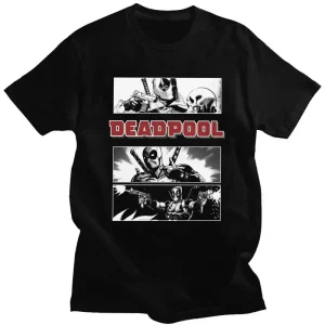Black and White Deadpool T shirt