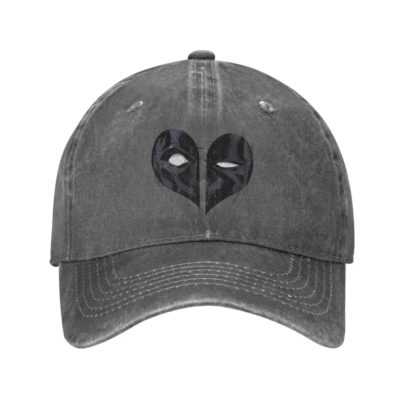 Deadpool Heart Logo Washed Baseball Cap - Vintage Merc Love - Image 11