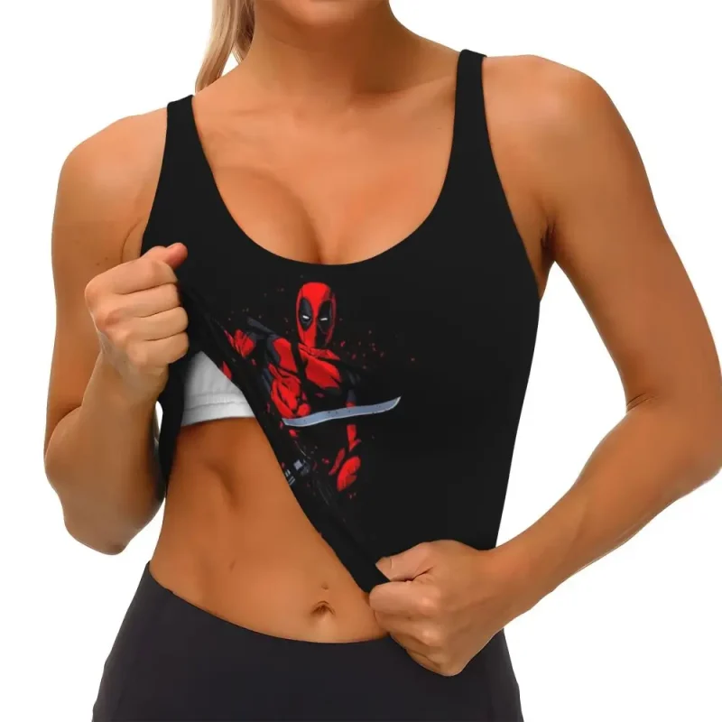 Deadpool with Sword Crop Top - Ready for Action - Image 3