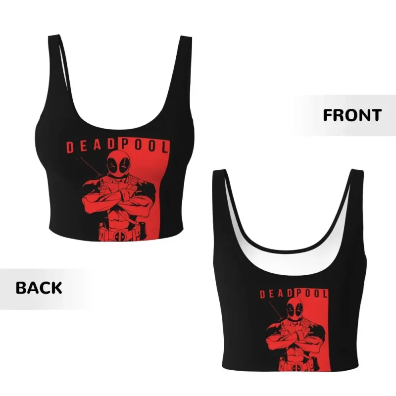 Red Silhouette Deadpool Crop Top - Bold Merc Style - Image 5