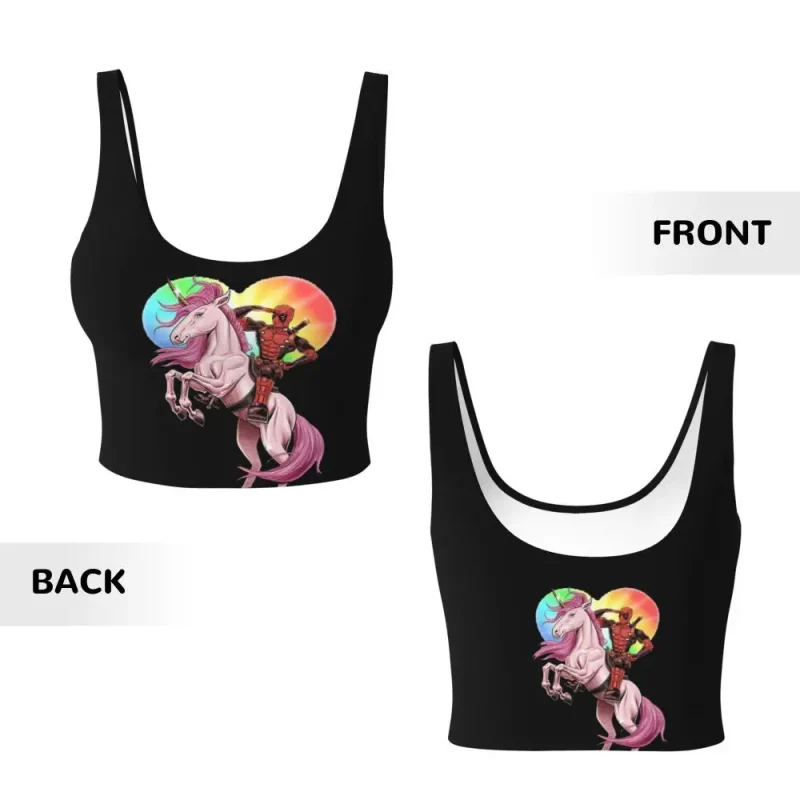 Deadpool Riding Unicorn Crop Top - Magical Merc Adventure - Image 5