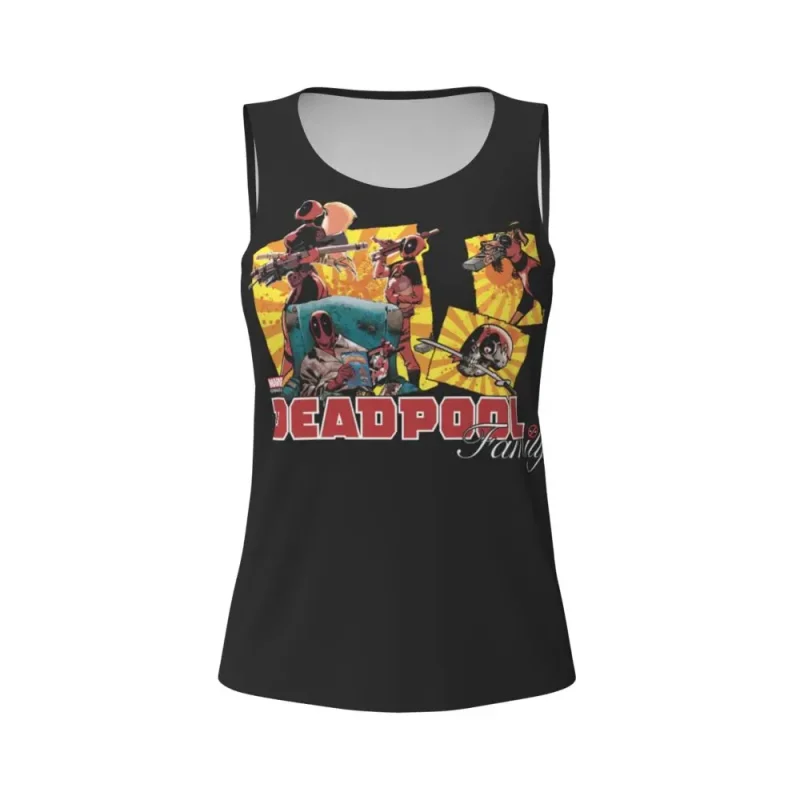 Black Tank Top with Deadpool Comic Design - Image 4