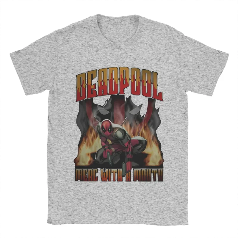 Deadpool "Merc with a Mouth" Action Flames T-Shirt - Image 11