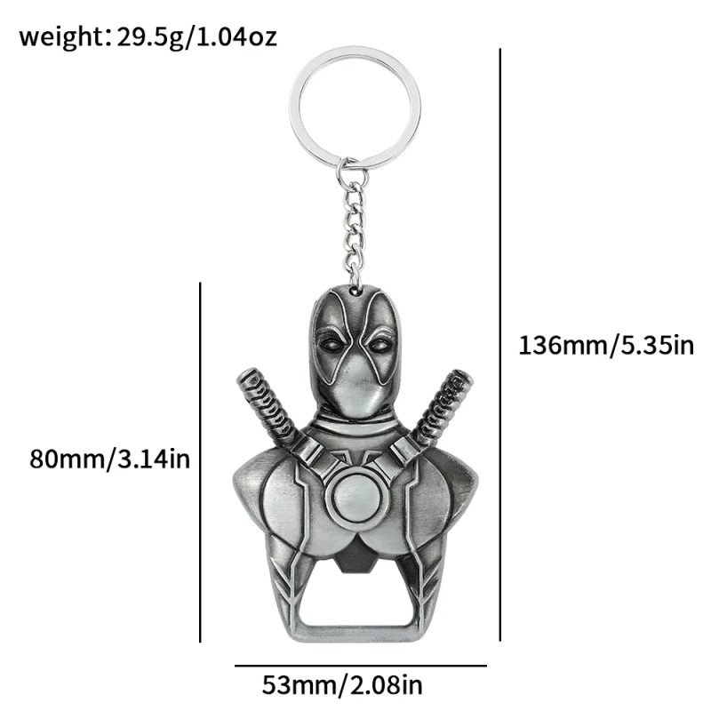 Deadpool Bottle Opener Keyring - Metal & Geeky Utility Design - Image 6