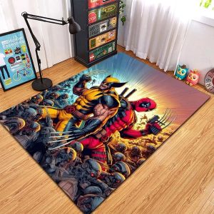 Deadpool & Wolverine Living Room Rug – Durable Polyester Floor Protector