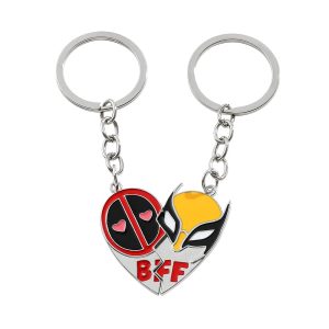 Deadpool & Wolverine Stylised Heart Keyring