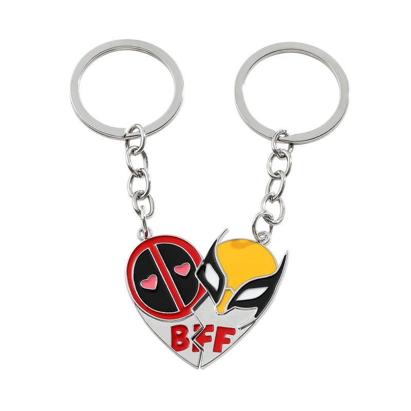 Deadpool & Wolverine Stylised Heart Keyring